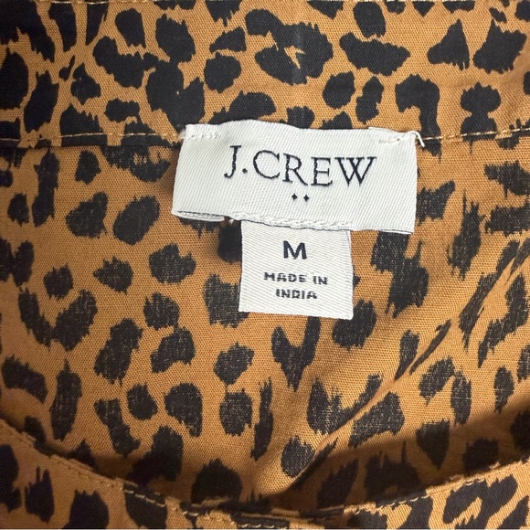 J. Crew Leopard Print Short Sleeve Button-Front Blouse - Picture 3 of 7